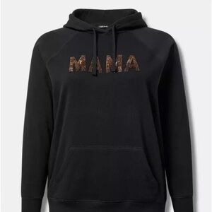 Torrid Mama Bling Cozy Fleece Long Sleeve Hoodie Size 3